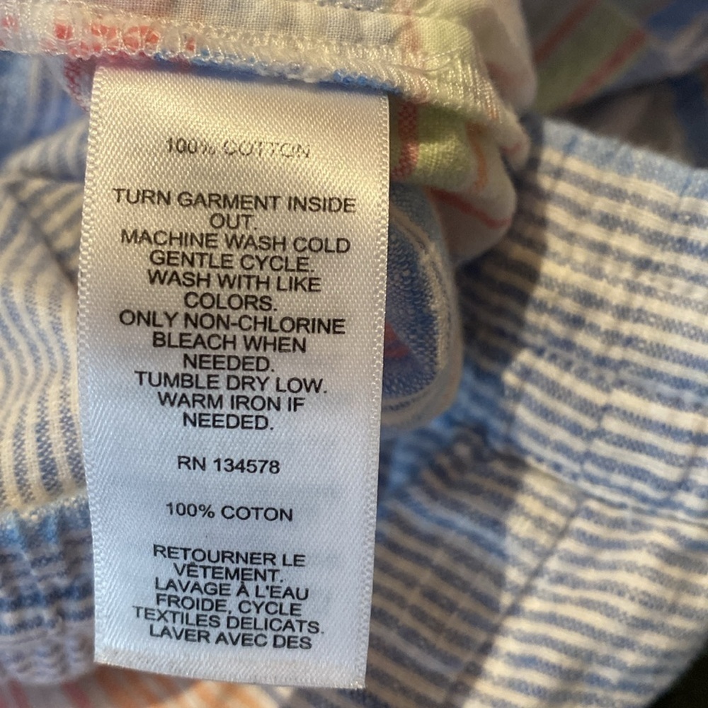 Vineyard Vines Cotton Everyday Pull On Shorts w Pockets Striped Pink Blue LARGE - Picture 7 of 9